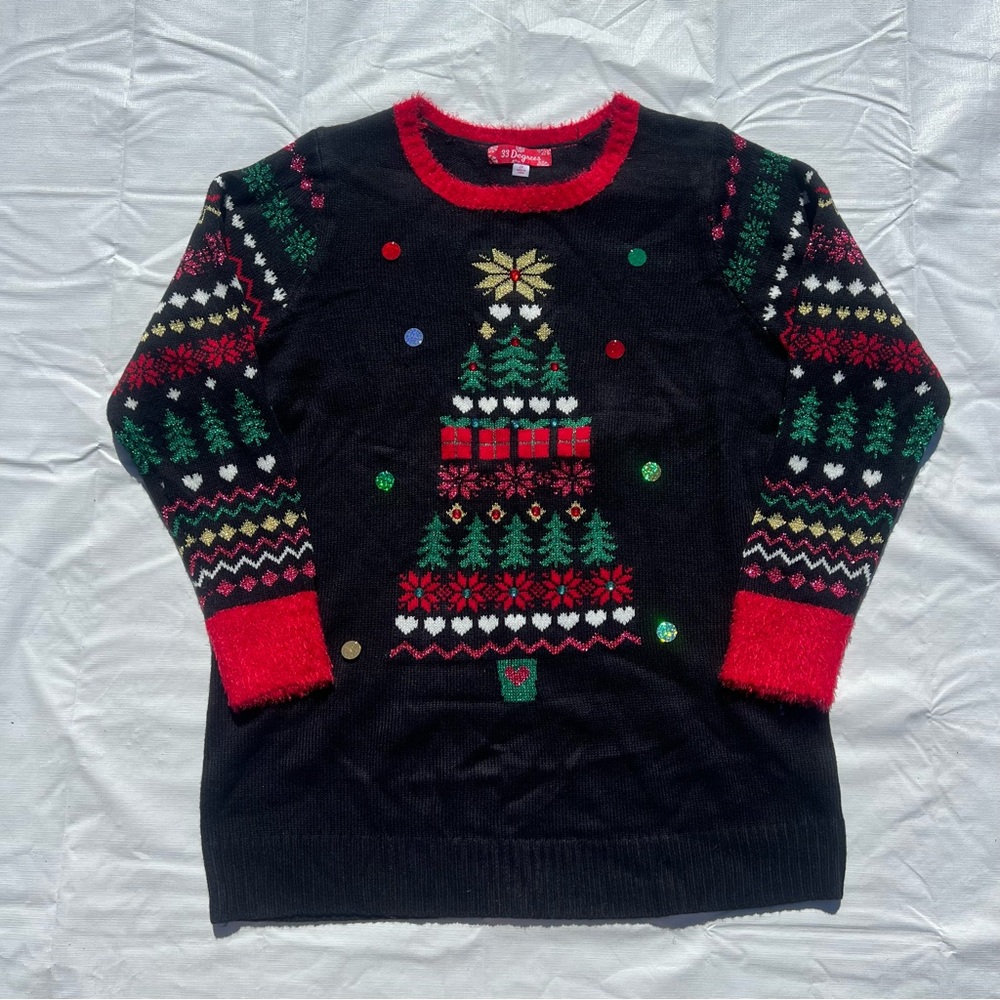 Festive Black and Red Holiday Sweater